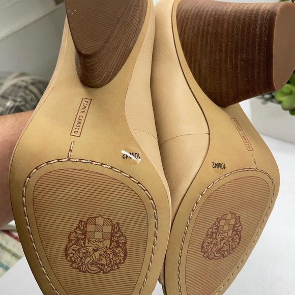 Vince Camuto Tan Peep-Toe Heeled Boots - Picture 4 of 5